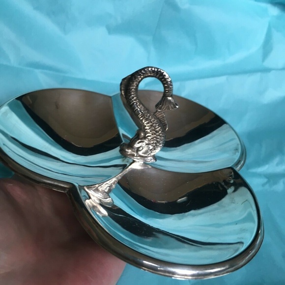 Vtg Spanish Sterling Silver Fish Theme Dish - Picture 3 of 8